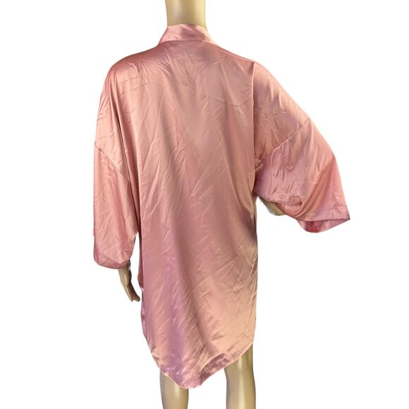 Victoria's Secret Satin Pink Short Sleeve Kimono Mini Robe One Size - Picture 4 of 8